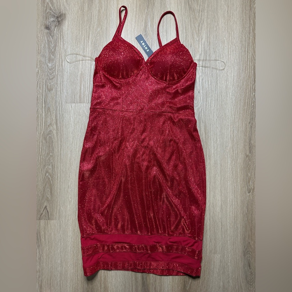 Sparkly red mini dress size large